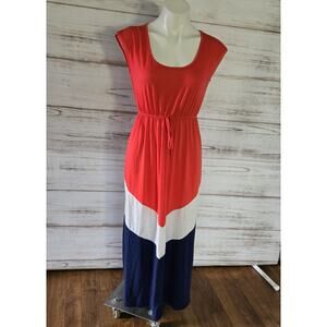 Delirious Red White and Blue Maxi Dress sz Small